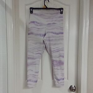 Evolution and Creation Purple and White Tye Dye Leggings